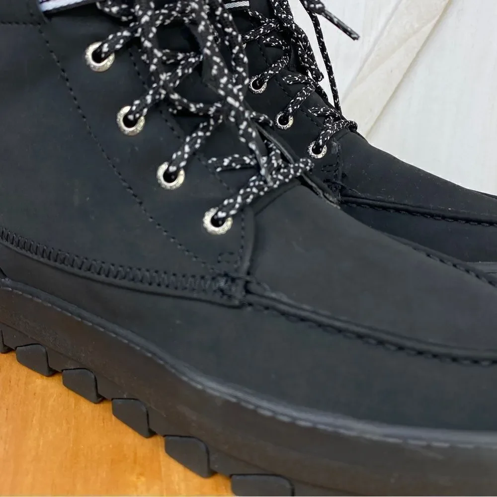 Sperry Juneau Lace Up‎ Winter Boots Black Gray 8 STS86817